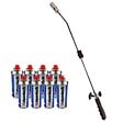 ALPENTECH - Desherbeur thermique piezo Chalumeau gaz + 8 Recharges Desherbant thermique Brule herbes - vignette