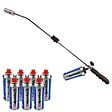 ALPENTECH - Desherbeur thermique piezo Chalumeau gaz + 8 Recharges Desherbant thermique Brule herbes - vignette
