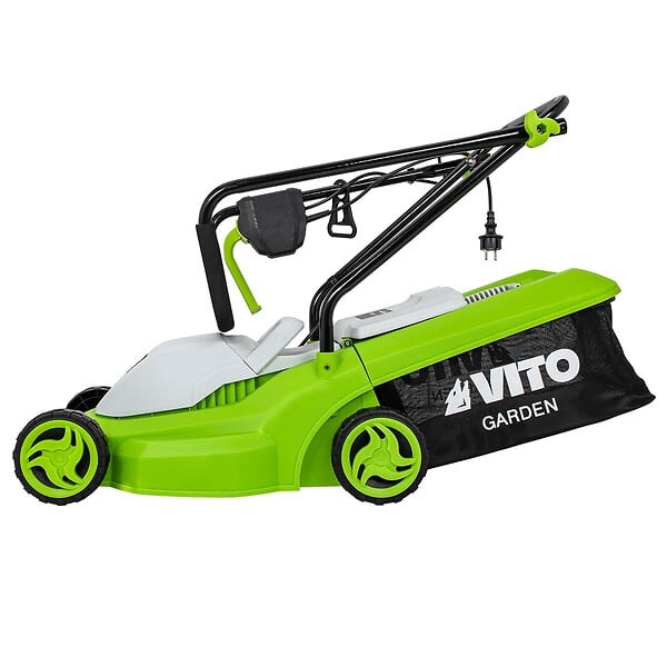 VITO - Tondeuse electrique 1200W Surface 300M2 Coupe 32 cm 3 Hauteur de coupe 20-65 mm Bac 30L VITO - large