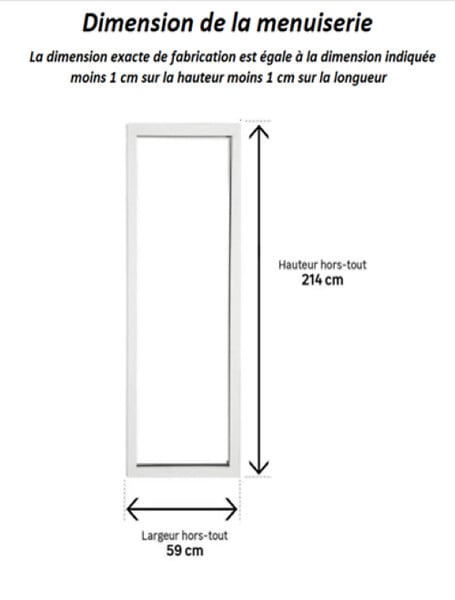 GD MENUISERIES - Fenetre Fixe En Aluminium Blanc Vertical H215 x L60 cm - large
