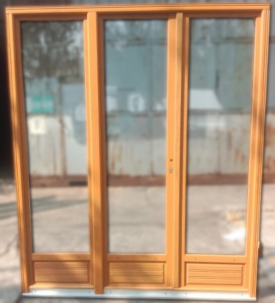 GD MENUISERIES - Porte Fenetre Bois 3 Vantaux H215 x L180 cm Côte Tableau - large