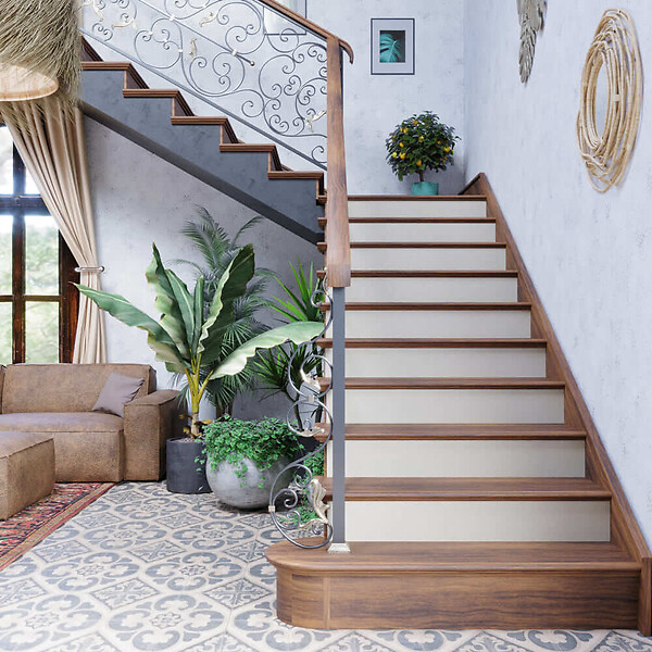 MON MARCHE DECO - Contremarche Escalier PVC - Moka H. 17 x L. 98 cm - Lot de 5 - large