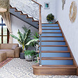 MON MARCHE DECO - Contremarche Escalier PVC - Bleu Pétrole H. 17 x L. 98 cm - Lot de 5 - vignette