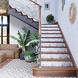 MON MARCHE DECO - Contremarche Escalier PVC - Ginko Noir et Blanc H. 17 x L. 98 cm - À l'unité - vignette