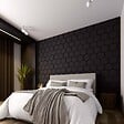MON MARCHE DECO - Lot de 2 Panneaux Hexagonaux H. 76 cm L. 62 cm - Chêne Noir Feutre Noir - vignette