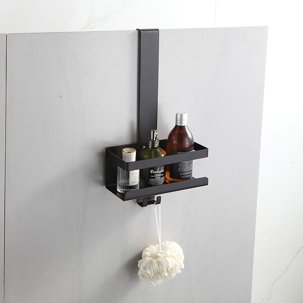 Etagere de douche noir 1 tablette - large