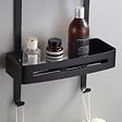 Etagère de douche 2 tablettes à suspendre en aluminium noir - vignette