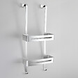 Etagère de douche2 tablettes à suspendre en aluminium chrome - vignette