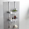 Etagère de douche2 tablettes à suspendre en aluminium chrome - vignette