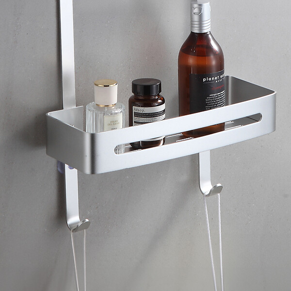 Etagère de douche2 tablettes à suspendre en aluminium chrome - large
