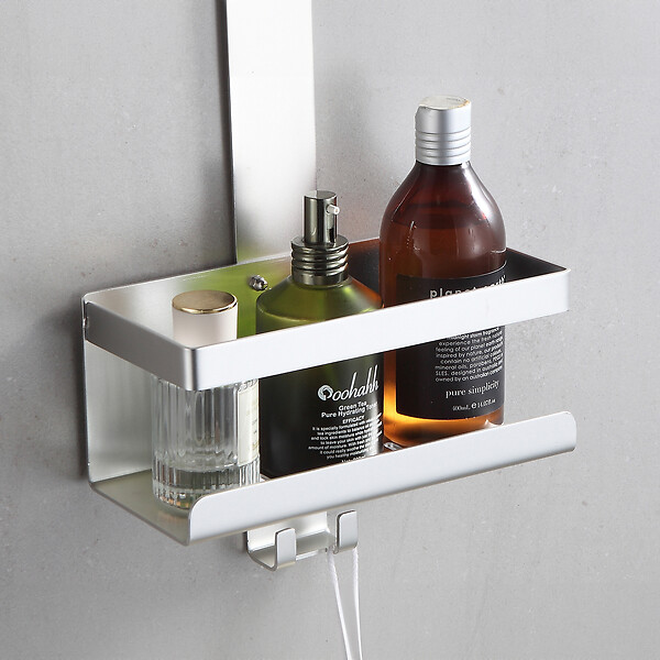 Etagere de douche blanche 1 tablette - large