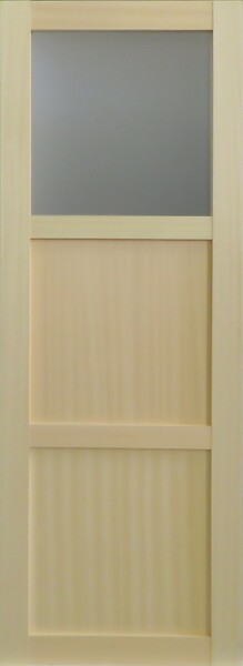 GD MENUISERIES - Porte Coulissante bois Ayous 2 Panneaux, 1 Vitrage H204 x L83 cm - large