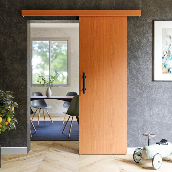 COULICOOL - Porte Coulissante avec Rail + Poignée Verticale - Alizés 73 cm - large