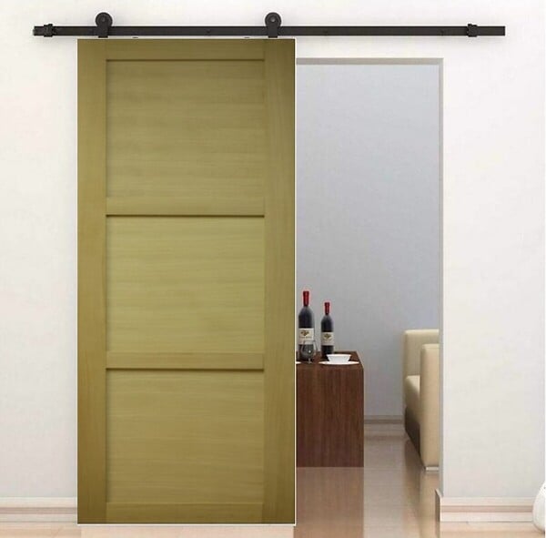 GD MENUISERIES - Porte Coulissante bois Ayous 3 Panneaux H204 x L73 cm, Rail roulettes - large