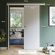 COULICOOL - Porte Coulissante avec Rail + Serrure - Prépeinte Ligne 73 cm - vignette