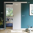 COULICOOL - Porte Coulissante avec Rail + Serrure - Prépeinte Plane 63 cm - vignette