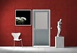 GD MENUISERIES - Bloc Porte Athena Gris Clair Vitrée H204 x L83 cm Côte Tableau P.Droit - vignette