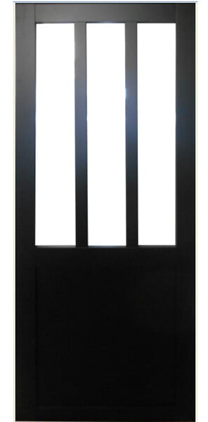 GD MENUISERIES - Porte Coulissante Atelier Noir H204 x L83 cm - large