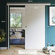 COULICOOL - Porte Coulissante avec Rail + Serrure - Prépeinte Plane 93 cm - vignette