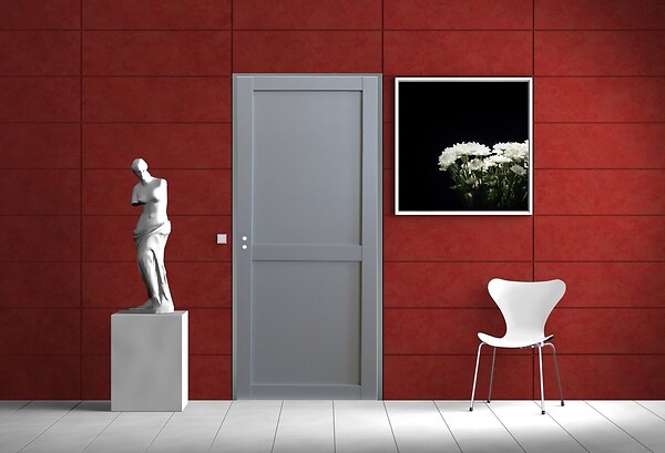 GD MENUISERIES - Bloc Porte Athena Gris Clair 2 panneaux H204 x L83 cm Côte Tableau P.Droit - large