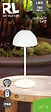 RL - Lampe de table Ortiz incl.1xLED,SMD 2W 3000K 150Lm, Plastique, Blanc,  Diam 9cm H20cm Touche ON/OFF,Variateur tactile, Entrée USB, Fonction mémoire, IP44, Fonctionnement sur batterie - vignette