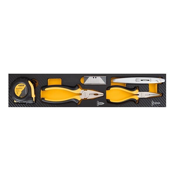 VITO - Caisse à outils 90 Pièces pièces Chrome vanadium Boite métal à rabats VITO - large