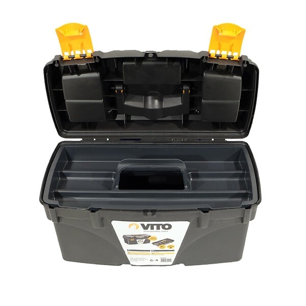 VITO - Boite à outils 18" Mallette de bricolage 432 x 250 x 238 mm 3 organiseurs et porte outils Amovible VITO - large