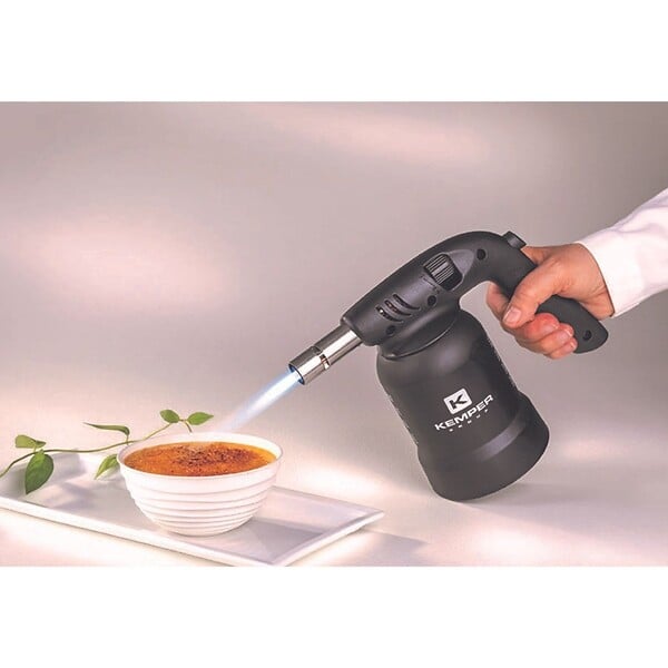 KEMPER - Lampe à souder à gaz Professionnelle Utilisation 360° Chalumeau gaz Allumage piezo + 8 Cartouches gaz Perçables KEMPER - large