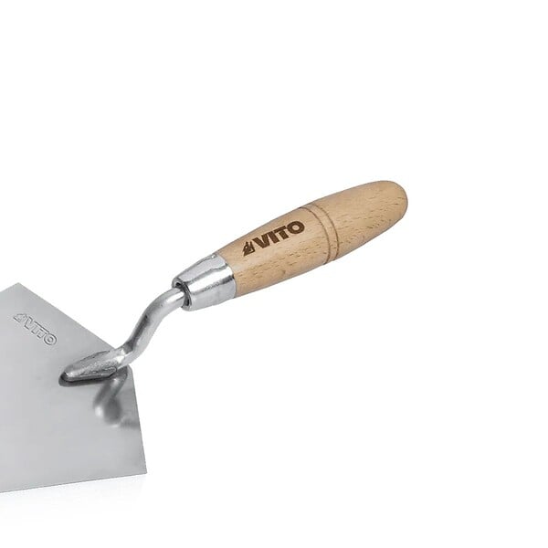 VITO - Truelle de maçon 220mm Acier Inox forgée ronde Manche bois VITO - large
