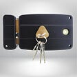 SECURY-T - Serrure en applique - Horizontale - Noire - Ouverture à gauche - vignette