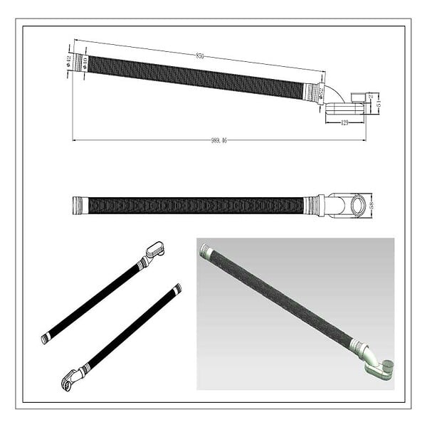STANO - Siphon baignoire flexible et extra-plat LINA - large