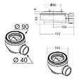 SANYCCES - Bonde extra-plate horizontale Sanycces Ø90 mm pour receveur de douche - vignette