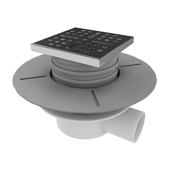 STANO - Bonde horizontale DINO pour receveurs à carreler avec grille en acier inoxydable - large