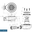 STANO - Bonde horizontale sans capot Ø90 DONA pour receveurs de douche - vignette