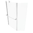 AURLANE - PARE BAIGNOIRE AVEC VOLET PIVOTANT 130x105cm PROFILE ALUMINIUM LAQUE BLANC ET VERRE TRANSPARENT - vignette