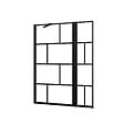 AURLANE - Pare baignoire avec volet pivotant - profile noir mat - 130x104 (HxL) - verre 5mm sérigraphié - vignette