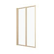 AURLANE - Pare baignoire Pivotant 2 Volets Or Doré Brossé - Verre Trempé 4mm - DUPLO - vignette