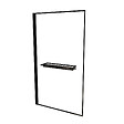 AURLANE - Pare baignoire Rabattable 75x130 cm en Verre Trempé - Porte-Serviette et Etagère Noir Mat - vignette