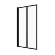 AURLANE - Pare baignoire Pivotant 70x120cm - 2 Volets Noir Mat - Verre Trempé 4mm - DUPLO - vignette