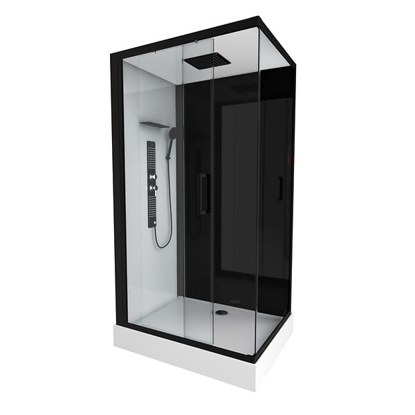 AURLANE - Cabine de douche 110x80x215cm - Verre Trempé - Mitigeur Chrome - DUALITY 3 RECTANGLE - large
