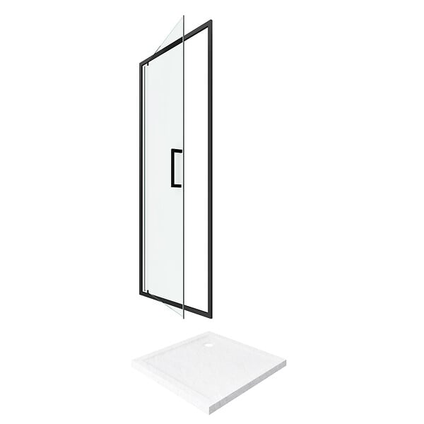 AURLANE - PACK PAROI PORTE DE DOUCHE PIVOTANTE+ RECEVEUR A POSER - 90x90 PIVOTANTE -CRUSH MOON PIVOTANTE 90x90 - large