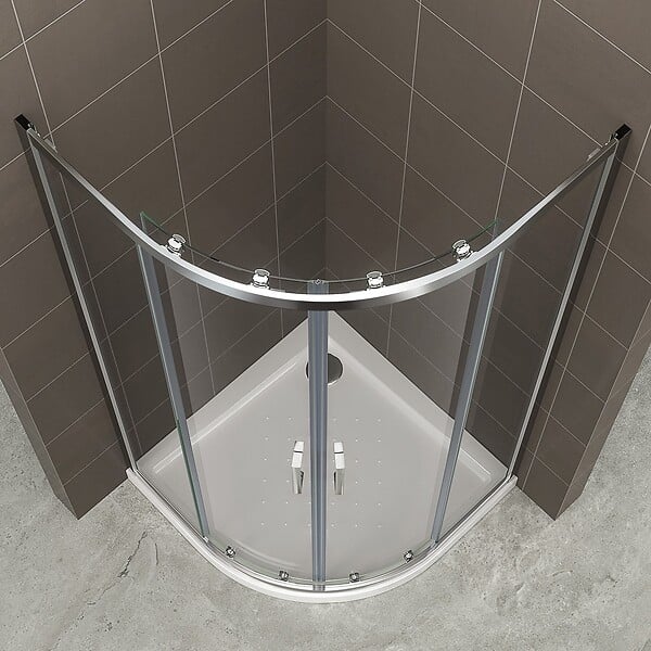 SANIVERRE - TIBY Cabine de douche 100x100 H190 cm 1/4 de cercle verre transparent 6 mm - large