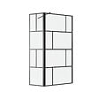 AURLANE - Paroi de douche avec pivot 90+40x195cm - Sérigraphie type Briques et Profilés Noir - DARK BLOCKS - vignette