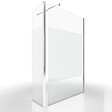 AURLANE - Paroi de Douche et Volet Pivotant 120+40x200 cm - Bande Dépolie - Barre de Fixation Chrome - vignette