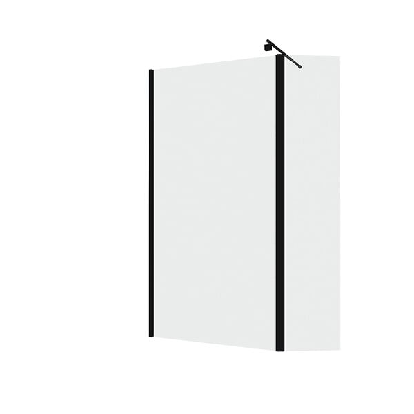 AURLANE - Paroi de Douche et Volet Pivotant 100+40x200 cm - Verre Transparent - Barre de Fixation Noire - large