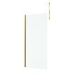 AURLANE - Paroi de Douche 90x200cm Verre 8mm - Profilé + Barre Plafond Finition Or Brossé - FREEDOM 2 GOLD - vignette