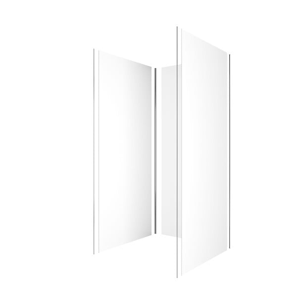 AURLANE - Pack de 3 Panneaux Muraux Aluminium Blanc 90x210 cm avec Profilés Chrome WALL'IT - large