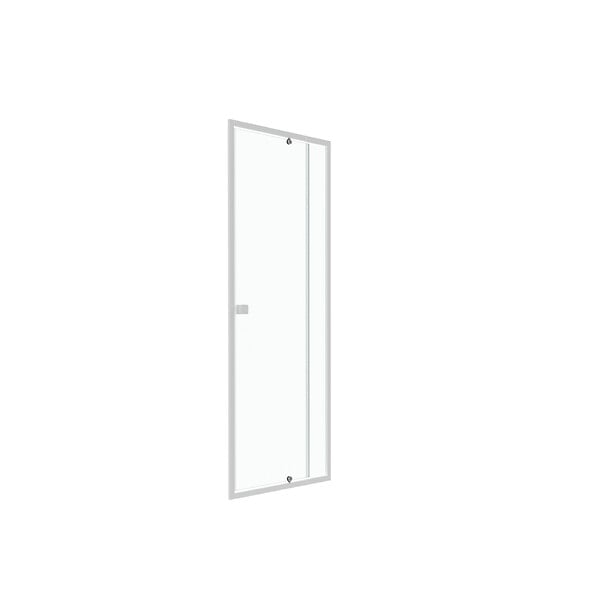 AURLANE - Porte de douche pivotante ajustable de 78 à 90cm en Alu. Blanc et verre transparent - WHITY PIVOT - large