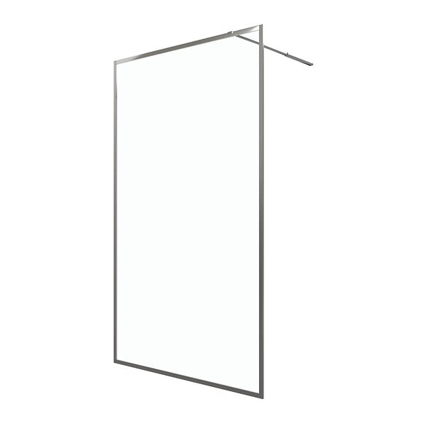 AURLANE - Paroi de Douche 120x200 cm - Cadre et Bras Aluminium Chrome - CHROMED CONTOURING - large