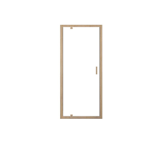 AURLANE - Porte de douche Pivotante 90x200cm - Profilés Aluminium effet Bois - Verre 6mm - WOOD CRUSH - large
